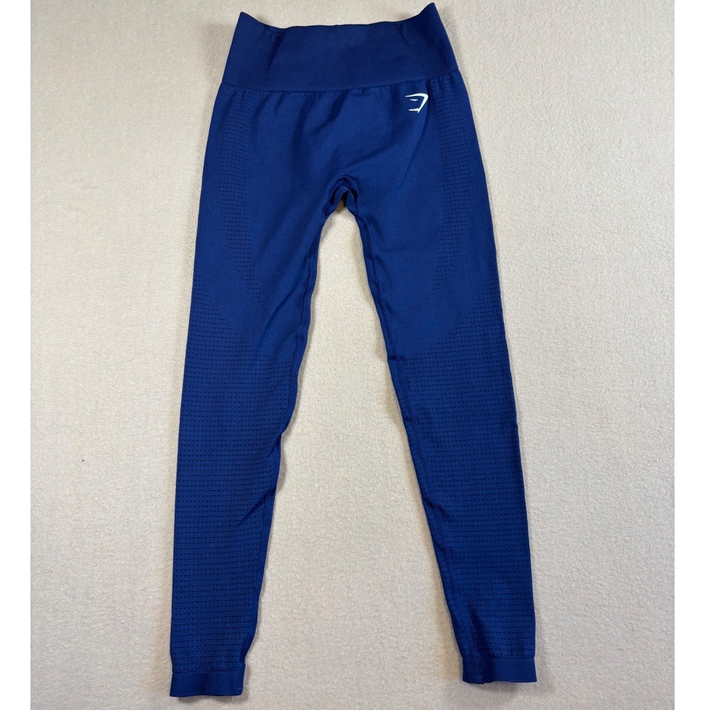 Gymshark Vital Seamless Leggings Blue Marl High Waisted Activewear Womens Small